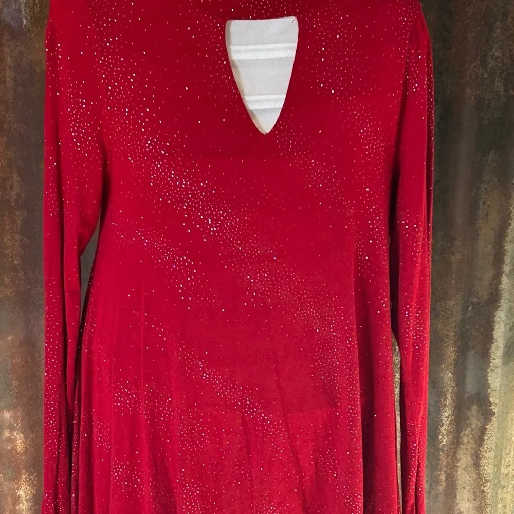 ❤️Jennifer Lopez Red Embellished Tunic Top- XS - Picture 3 of 7